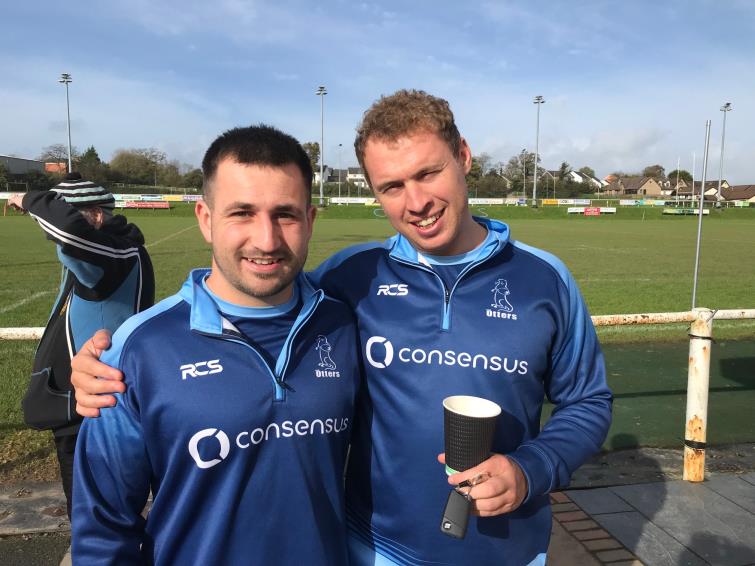 Lewys with old half back chum Jon Rogers
